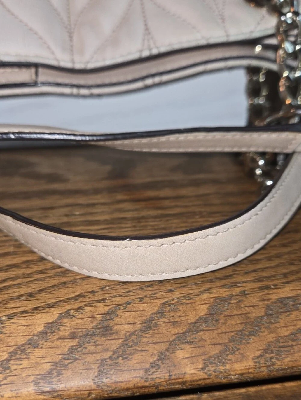kate spade Quilted Chain-Handle Shoulder Bag in Pale Pink with Silver Hardware